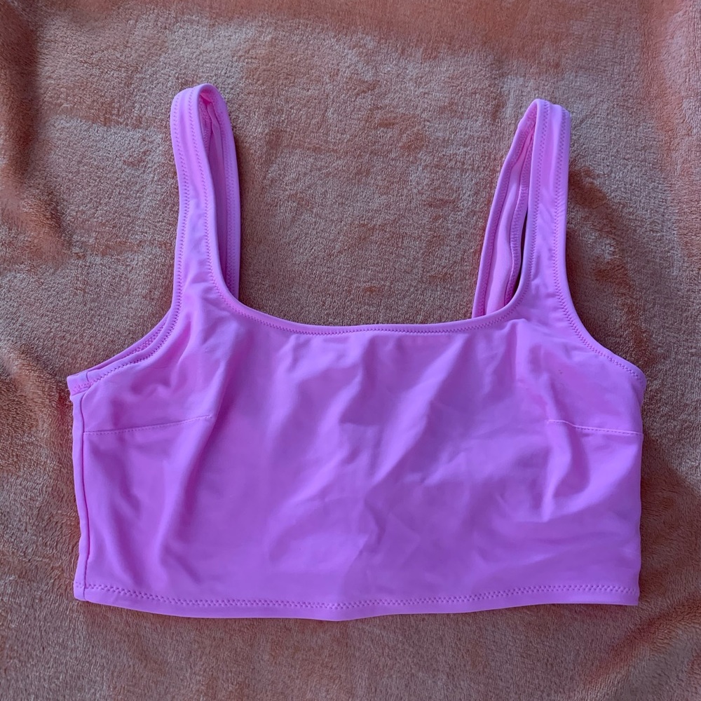 Aerie Wide Strap Longline Scoop Bikini Top